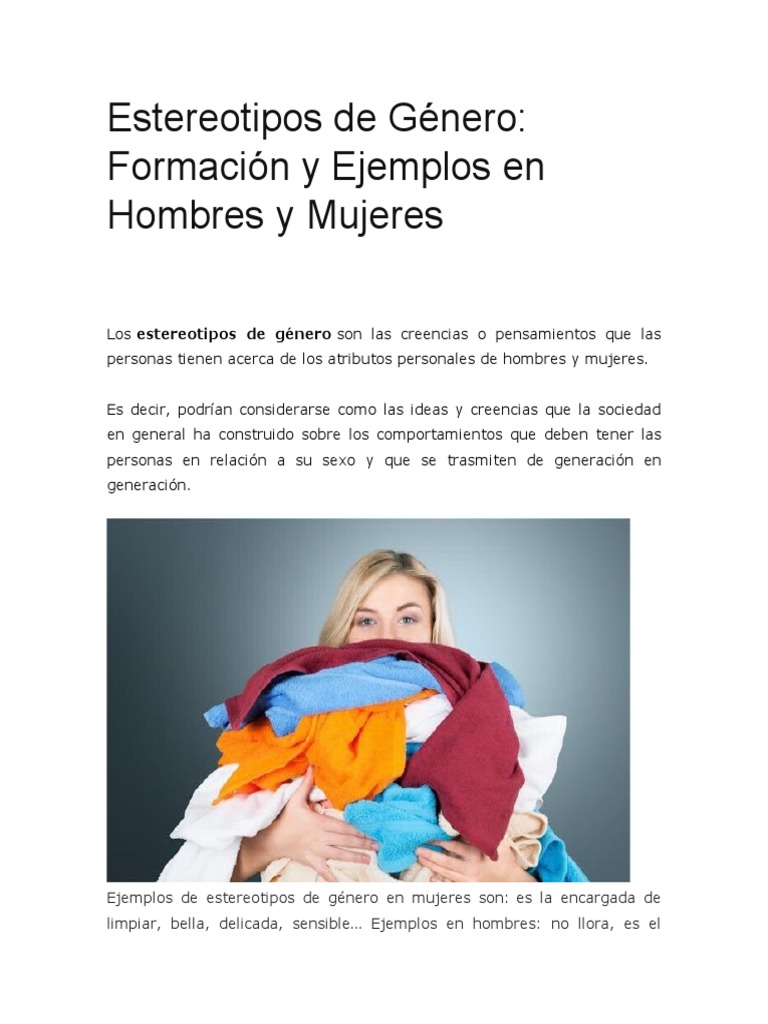 Estereotipos de Género | PDF | Estereotipos | Hombre