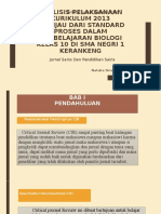 Analisis Pelaksanaan Kurikulum 2013 Ditinjau Dari Standard Proses CJR Natalia