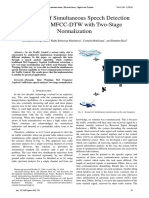 Evaluation of Simultaneous Speech Detection Based On MFCC-DTW With Two-Stage Normalization