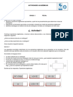 Actividades Virtuales 9° Álgebra PDF