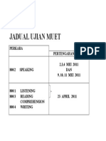 Jadual Ujian Muet-1