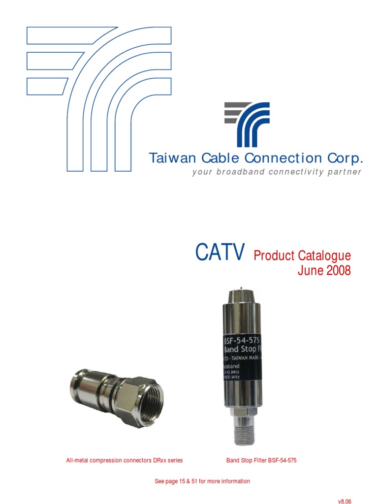 TCC CATV - e Catalgoue V | PDF | Amplifier | Bandwidth (Signal Processing)