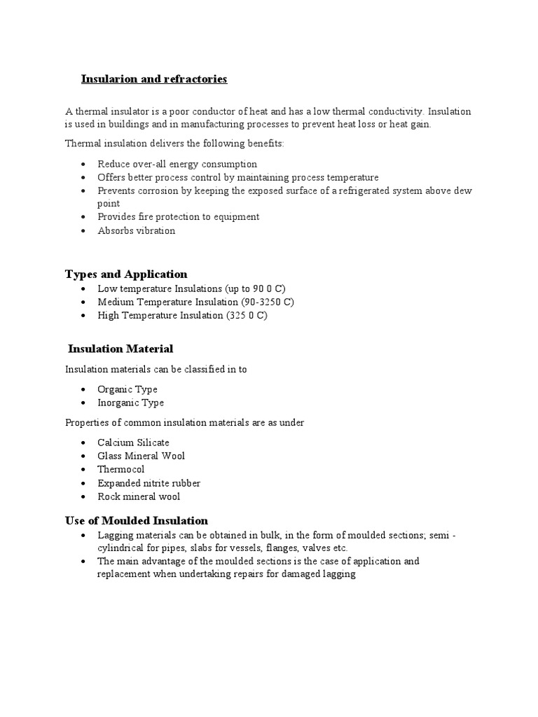 Chapter 5 Insulation and Refractories | PDF | Thermal Insulation ...