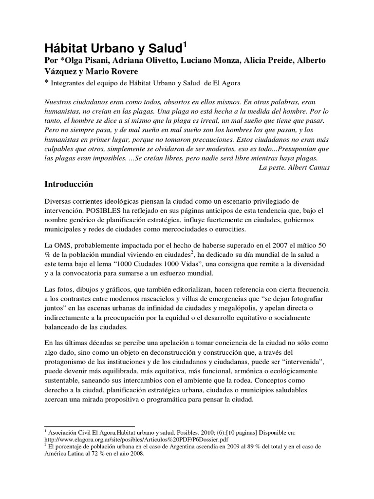 Ciudad, salud y planificación urbana | PDF | Derechos humanos | Pobreza