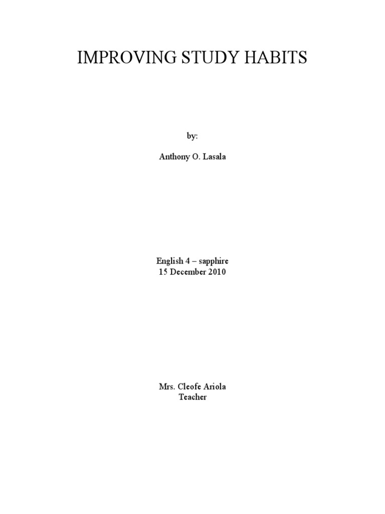 Enhance Your Study Habits Guide | PDF | Language Arts & Discipline