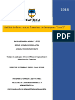 Análisis de La Estructura Financiera de La Empresa "Caso X" PDF
