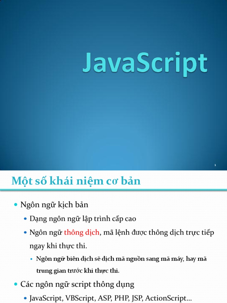 Giáo Trình Javascript - P1 PDF | PDF