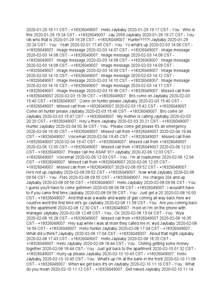 TextNow Conversation History | PDF