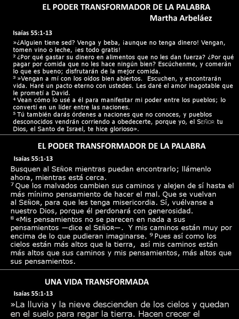 El Poder Transformador de La Palabra de Dios | PDF | Religión y creencia