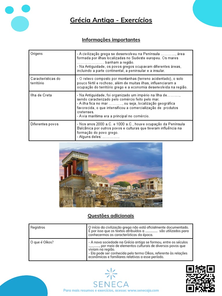 Exercícios sobre a Grécia Antiga | PDF | Turismo