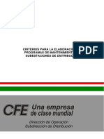 Programa de Mantenimiento A Subestaciones CFE