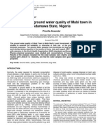 Evaluation of Ground Water Quality of Mubi Town in