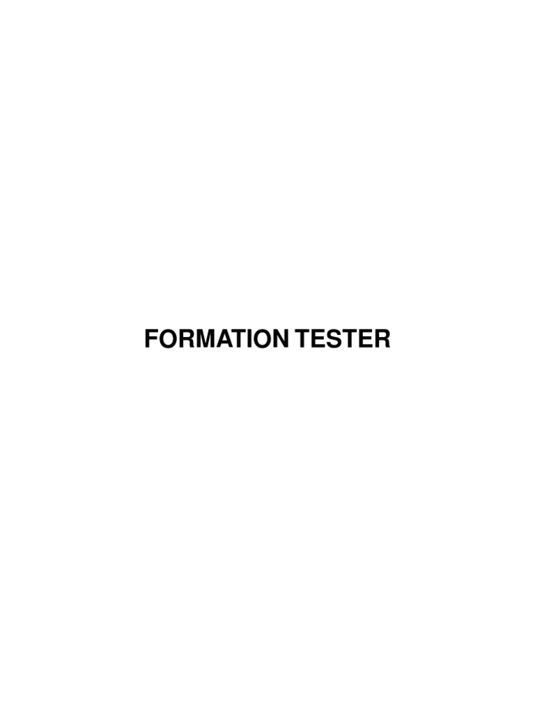 Online Formation Tester Training | PDF | Pressure | Volume