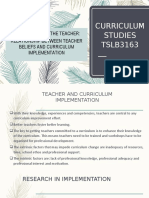 RELATIONSHIP BETWEEN TEACHER BELIEFS AND CURRICULUM IMPLEMENTATION