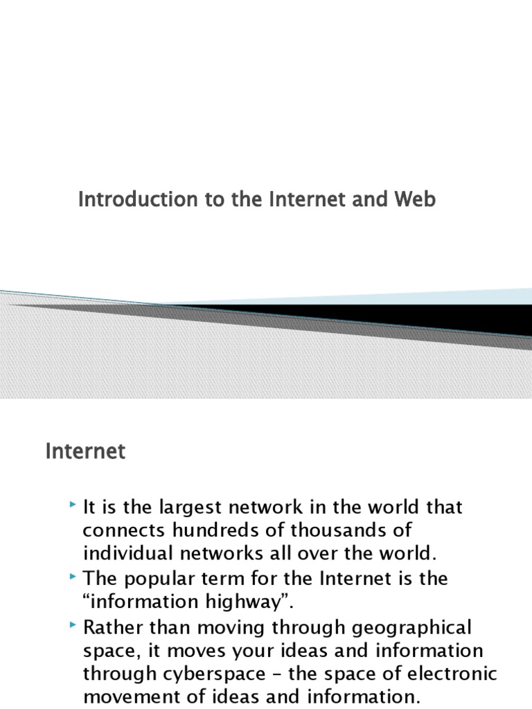 Introduction To The Internet and Web | PDF | World Wide Web | Internet ...
