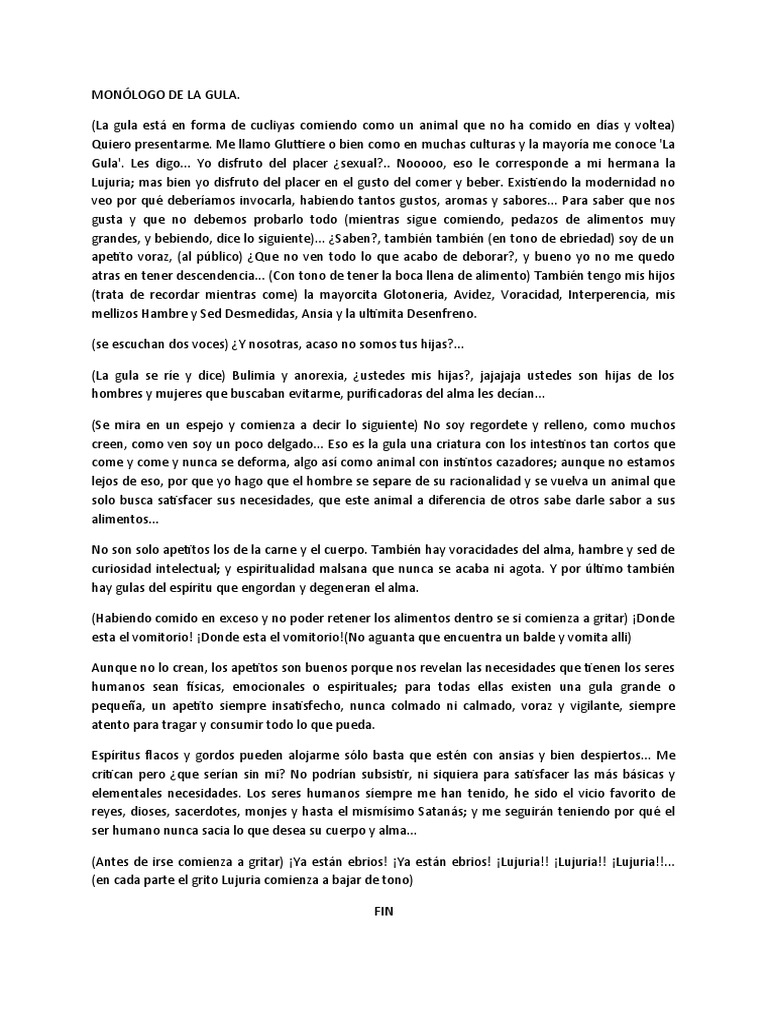 La Gula | PDF | Lujuria | Alma