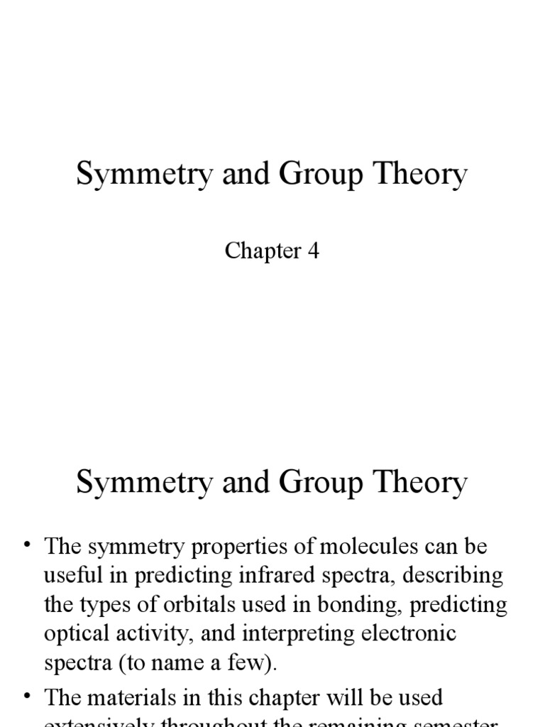 Symmetry and Point Groups in Chemistry | PDF | Group (Mathematics ...