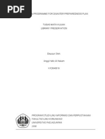 Download PLANNING  PROGRAMME FOR DISASTER PREPAREDNESS PLAN by Anggi Hafiz Al Hakam SN45822626 doc pdf