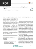 Optimal Scheduling of Power Systems Considering Demand Response