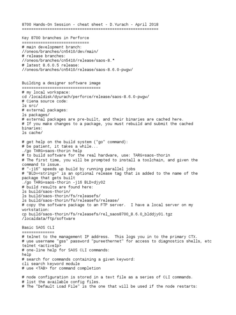 Ciena 8700 CLI Commands Cheat Sheet | PDF | File Transfer Protocol ...