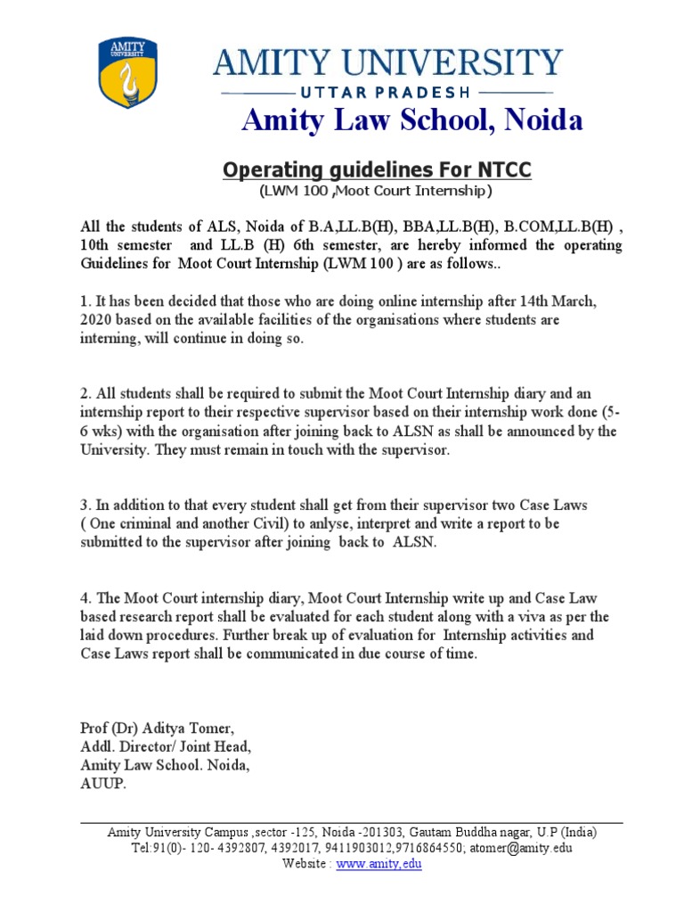 C17eb17guidelines For Moot Court Internship  PDF