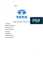 Tata Nano: A Report On Decline in Tata Nano Car Sales