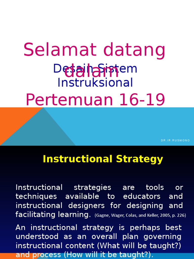 Desain Sistem Instruksional Pdf Instructional Design Education Theory
