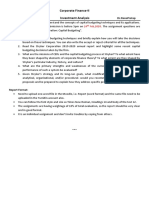 Corporate Finance-Ii Investment Analysis: PGDM: Assignment-1 DR - Ranapratap