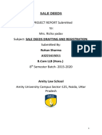 A Project Report Submitted To: Mrs. Richa Yadav Subject: Sale Deeds Drafting and Registration. Submitted by