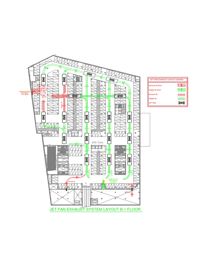 Jet Fan Exhaust System Layout B-1 Floor: 240 Cars | PDF ...
