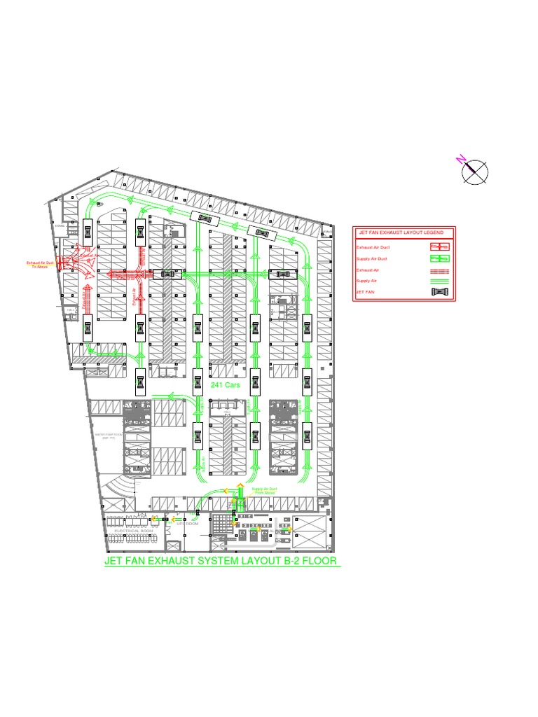 Jet Fan Exhaust System Layout B-2 Floor: 241 Cars | PDF | Temperature ...