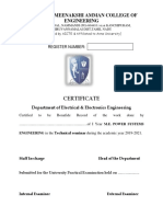 Arulmigu Meenakshi Amman College of Engineering: Certificate