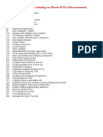 Agenda For The Training On Oracle R12.X Iprocurement