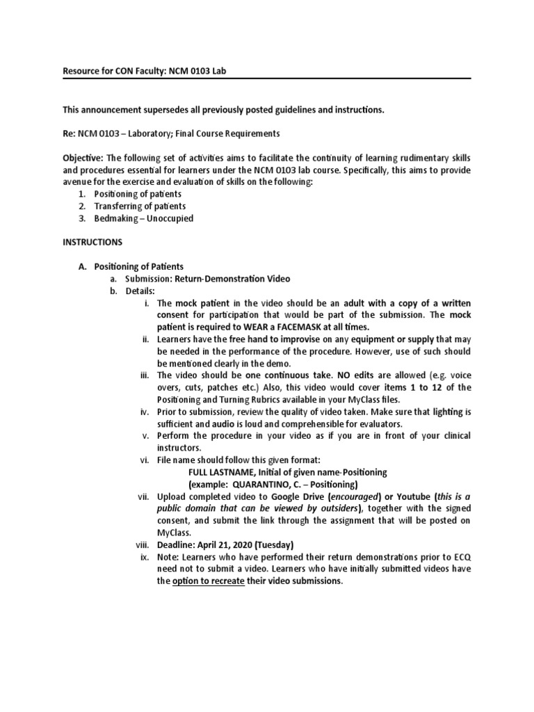 FUNDA LAB Final Guidelines PDF You Tube Video