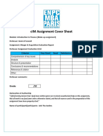 cIM Assignment Cover Sheet: Grade: /20