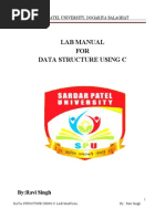 Lab Manual FOR Data Structure Using C: Sardar Patel University, Dogariya Balaghat