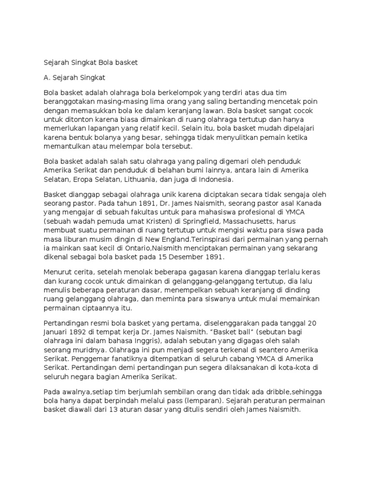 Peraturan Permainan Bola Basket