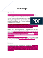 Stable Isotopes: What Is (Stable) Isotope?