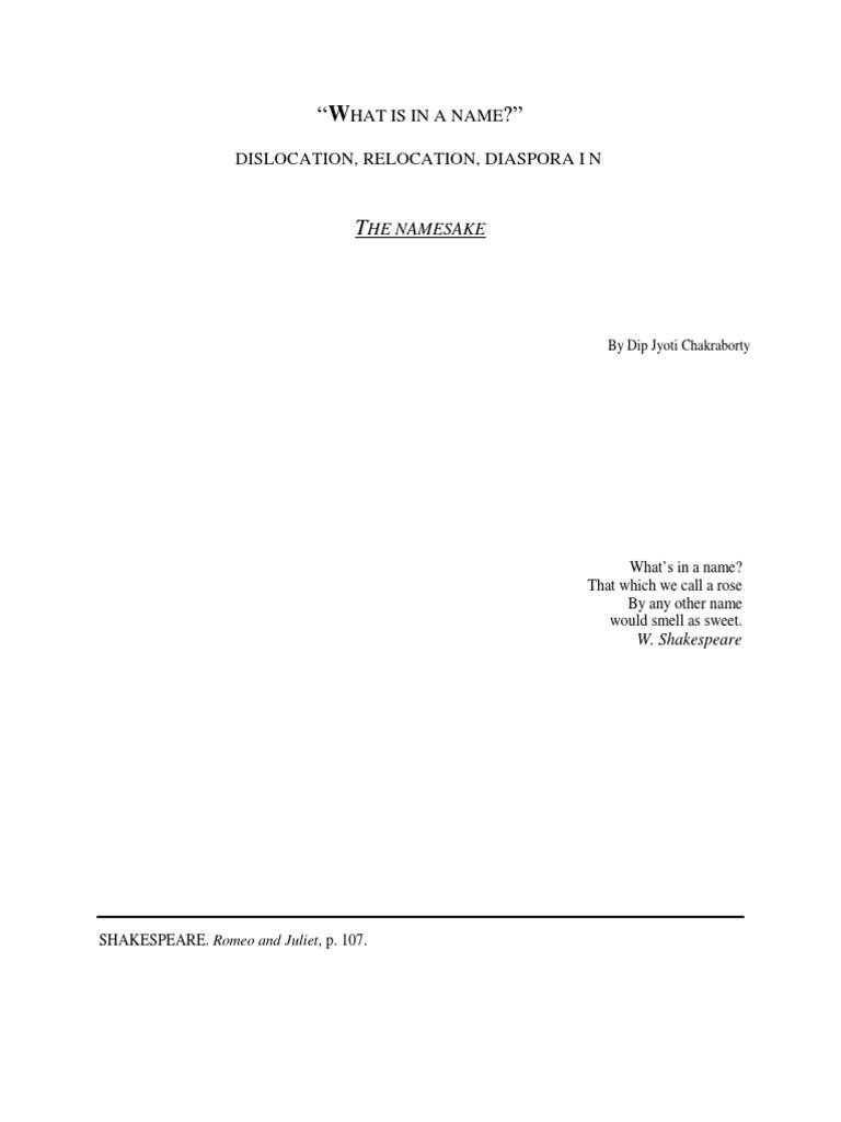 Identity Struggles in The Namesake | PDF | Philosophy | General Fiction