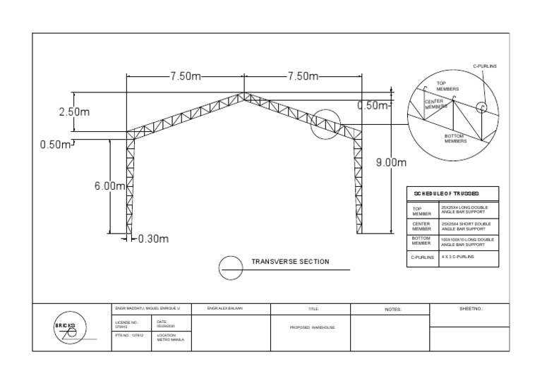 Schedule Of Trusses Transverse Section Pdf
