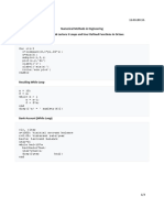 11.03.20 E.D. Numerical Methods in Engineering Computer Lab Lecture 3 Loops and User Defined Functions in Octave Recalling For Loop