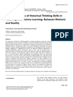 The Applications of Historical Thinking Skills in Teaching and History Learning: Between Rhetoric and Reality