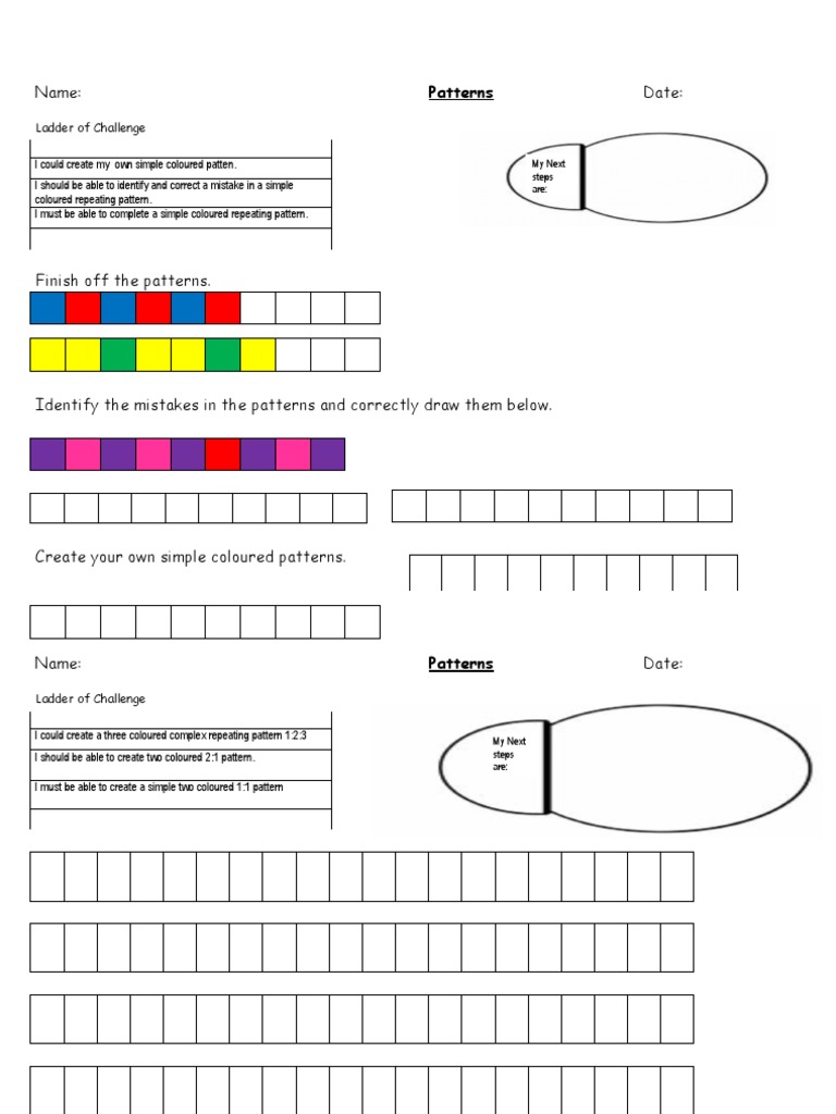 Pattern Wksheets | PDF | Art | Computers