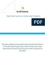 Tata Steel Summer Internship Projects 2 PDF