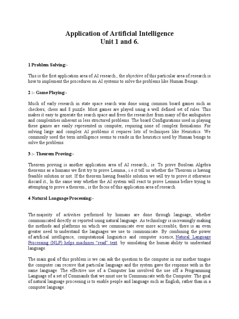 AI Applications: Problem Solving to Vision | PDF | Computer Vision ...