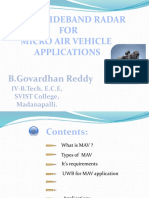 Ultra Wideband Radar FOR Micro Air Vehicle Applications: B.Govardhan Reddy
