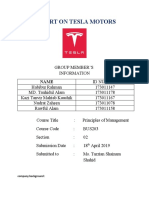 Report On Tesla Motors: Company Background