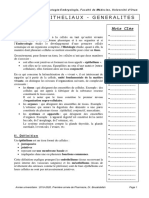 Histologie Généralité Et Tissu Epithelume PDF