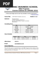 Course Outline FIN 421 BRAC University - BBA