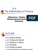 The Mathematics of Finance: (Reference: Chapter 11 of Mathematical Excursions by Aufmann)